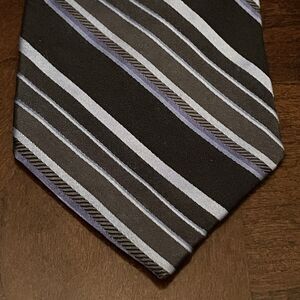 Joseph & Feiss International Blue Black Hand Made Silk Made In China